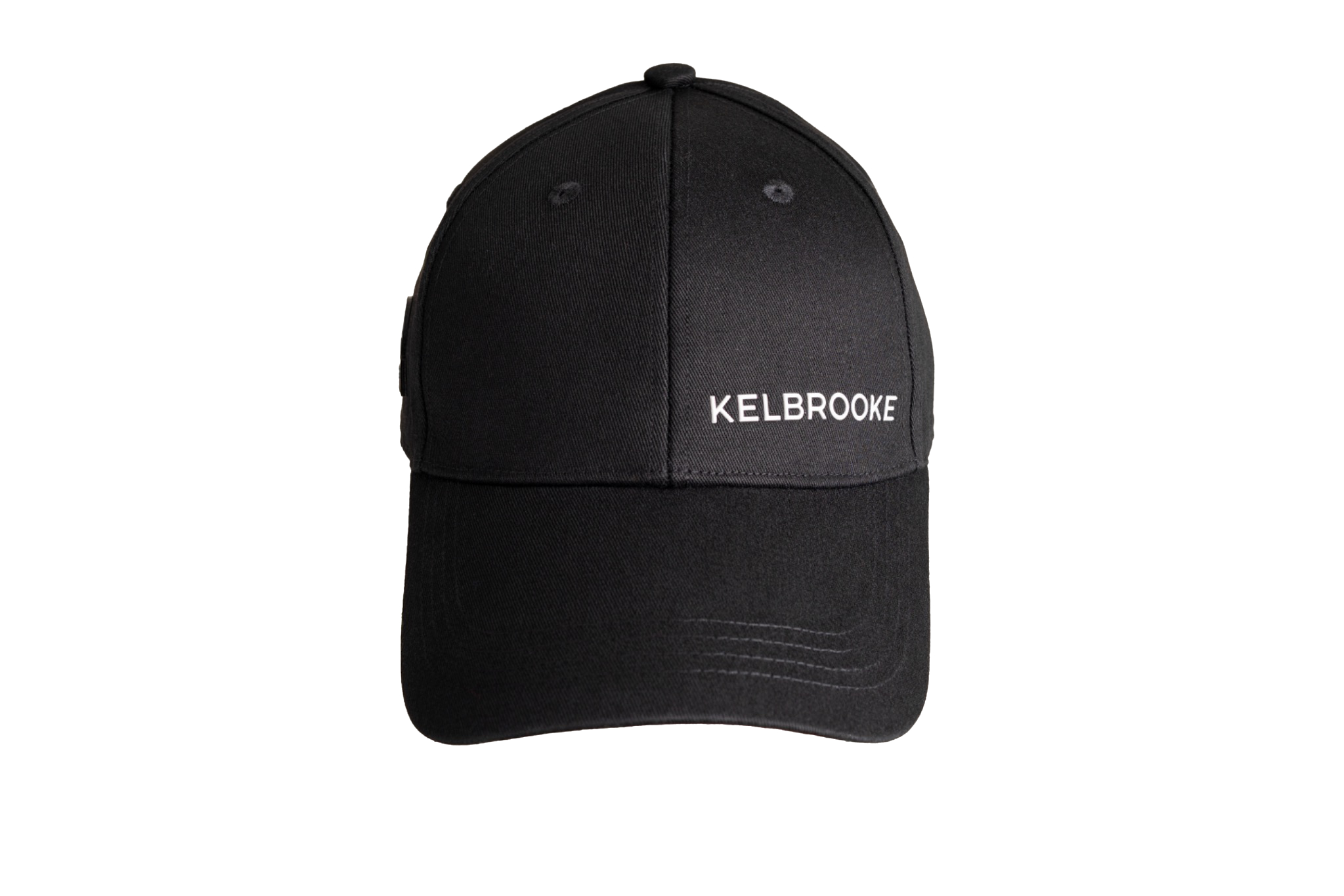 kelbrooke designer menswear uk black logo cap front view