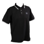 kelbrooke designer menswear uk black polo shirt angled front view