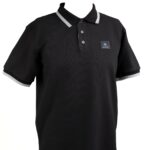 kelbrooke designer menswear uk black polo shirt front view