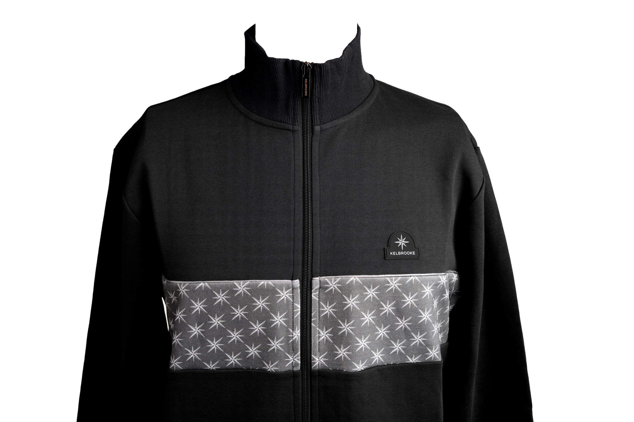 kelbrooke designer menswear uk black zip track jacket detail