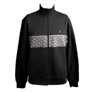 kelbrooke designer menswear uk black zip track jacket front view
