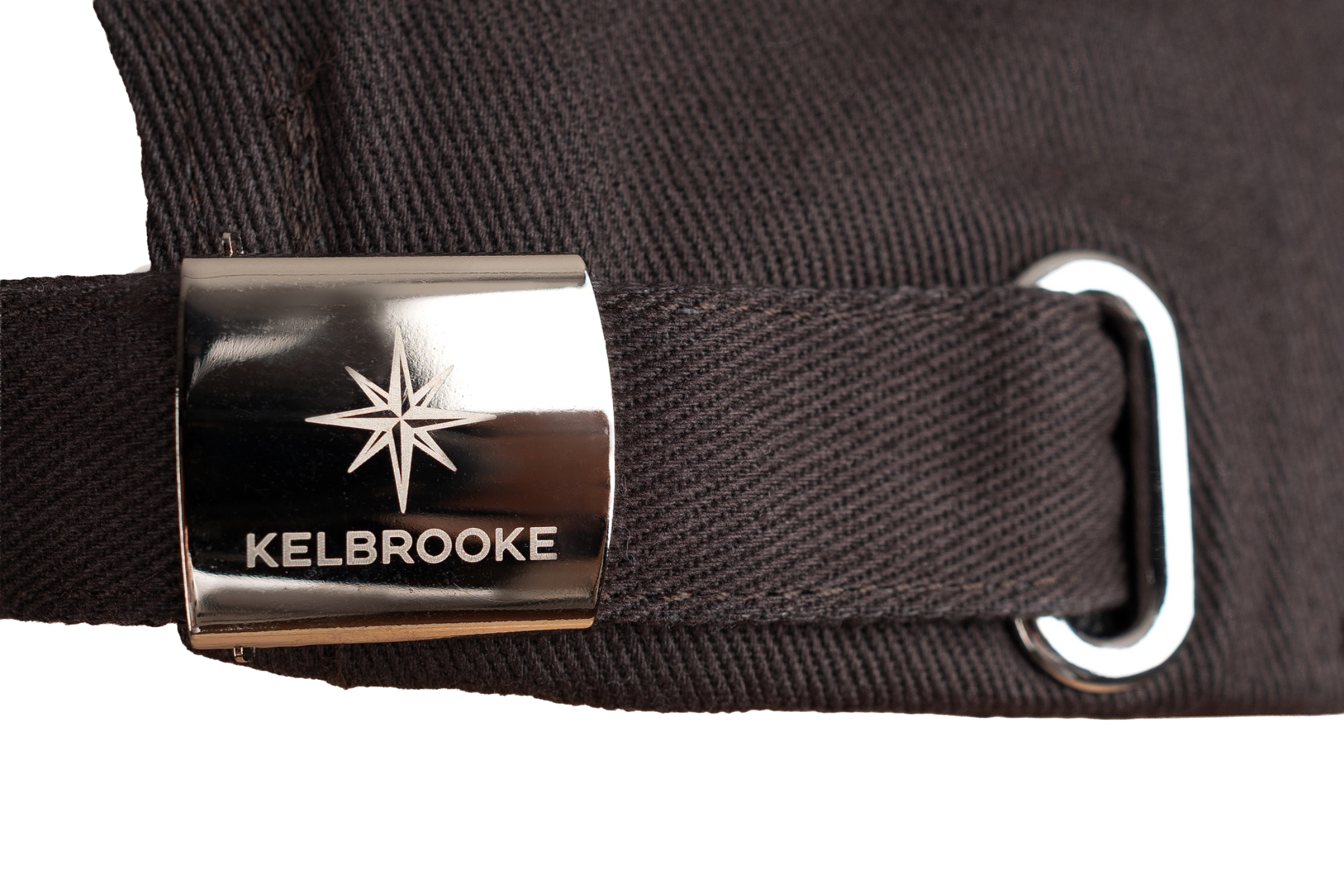 kelbrooke designer menswear uk dark grey logo cap buckle detail