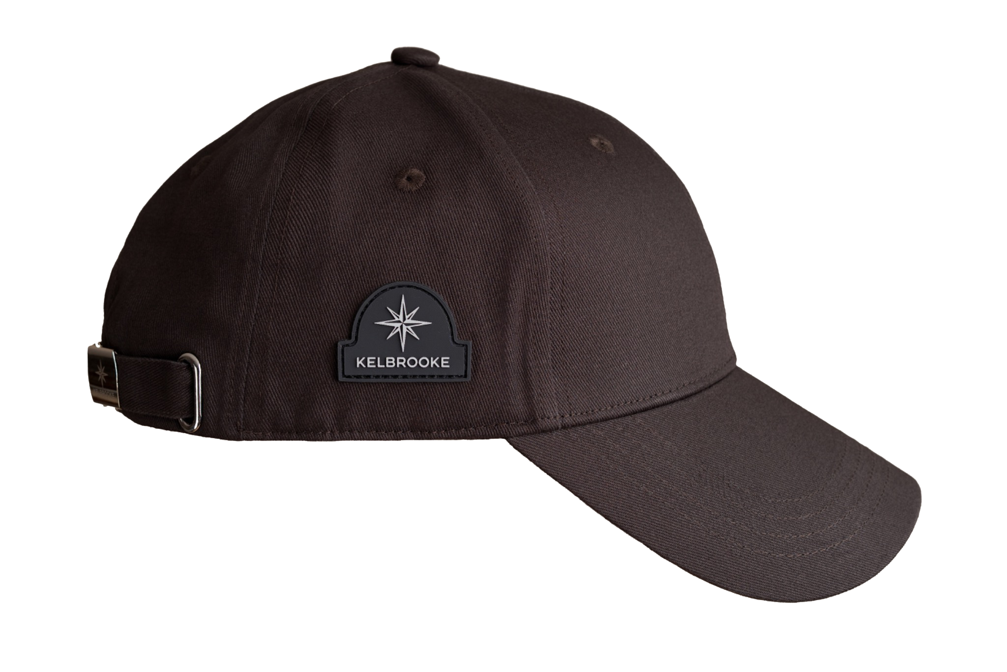 kelbrooke designer menswear uk dark grey logo cap side view