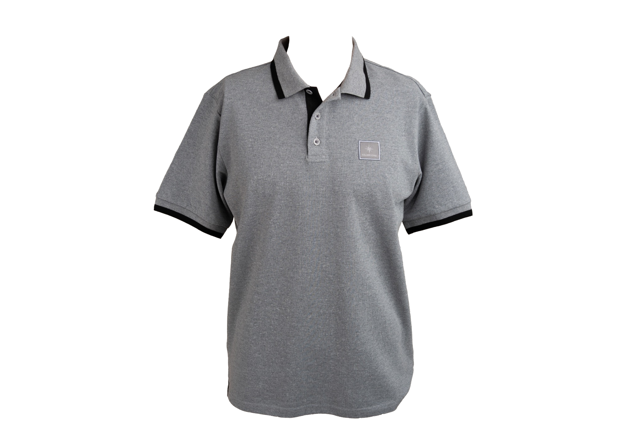 kelbrooke designer menswear uk grey polo shirt front view