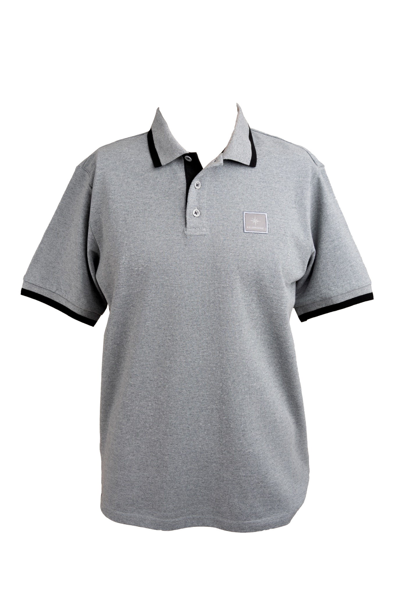 kelbrooke designer menswear uk grey polo shirt full front