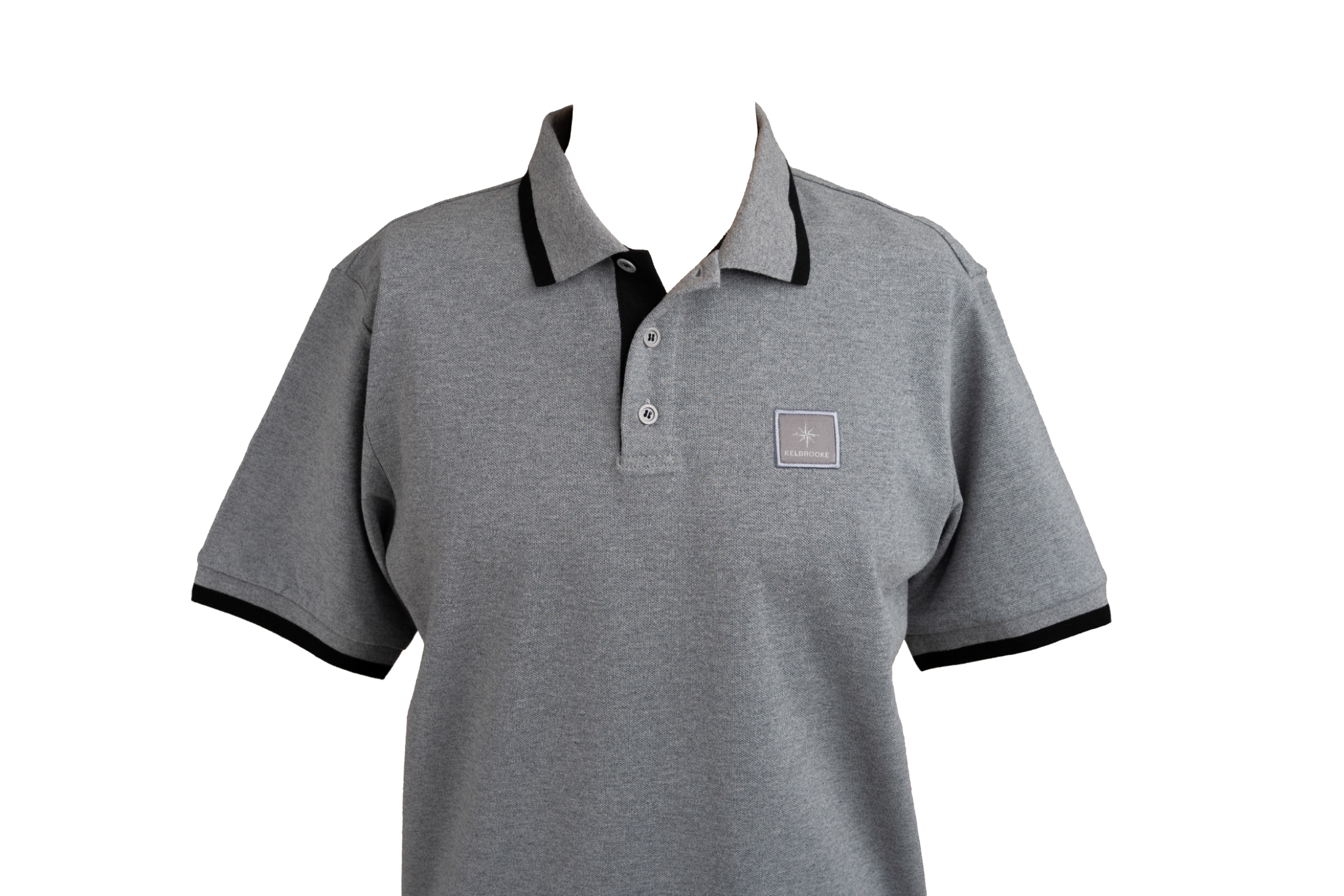 kelbrooke designer menswear uk grey polo shirt logo detail