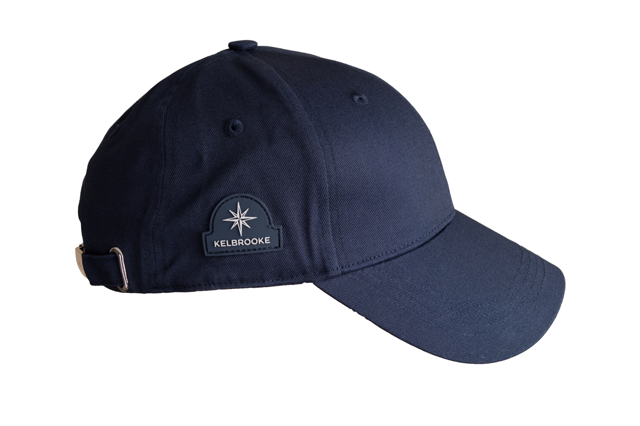 kelbrooke designer menswear uk navy logo cap side view