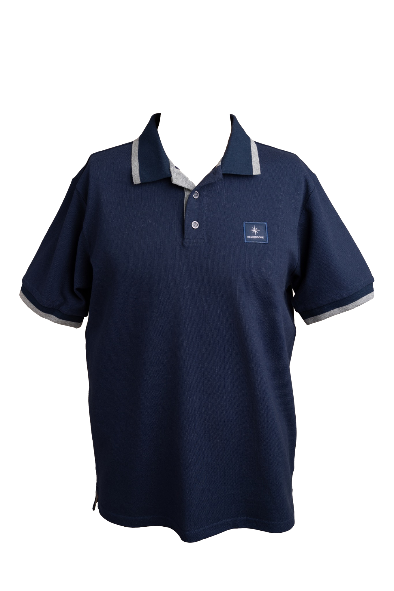 kelbrooke designer menswear uk navy polo shirt front view