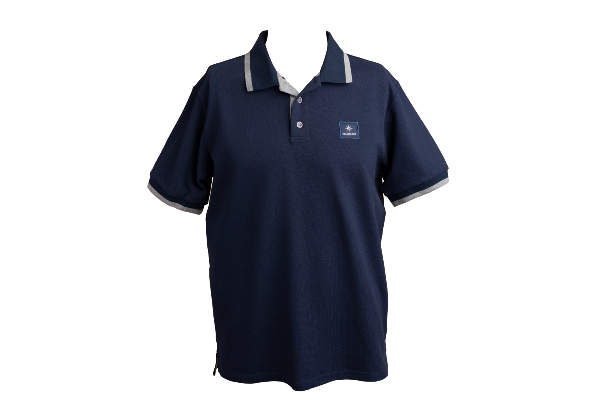kelbrooke designer menswear uk navy polo shirt full front