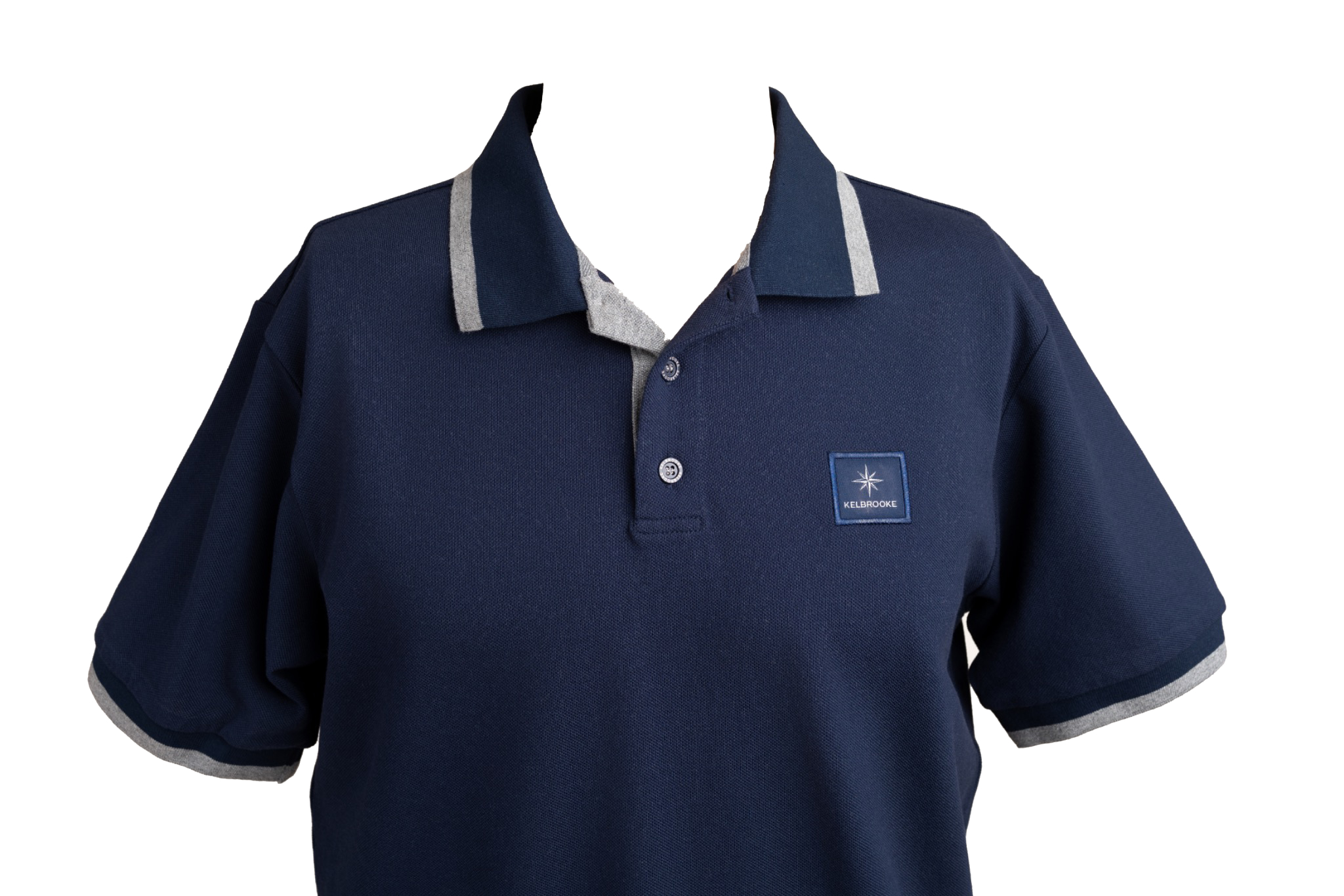kelbrooke designer menswear uk navy polo shirt logo detail