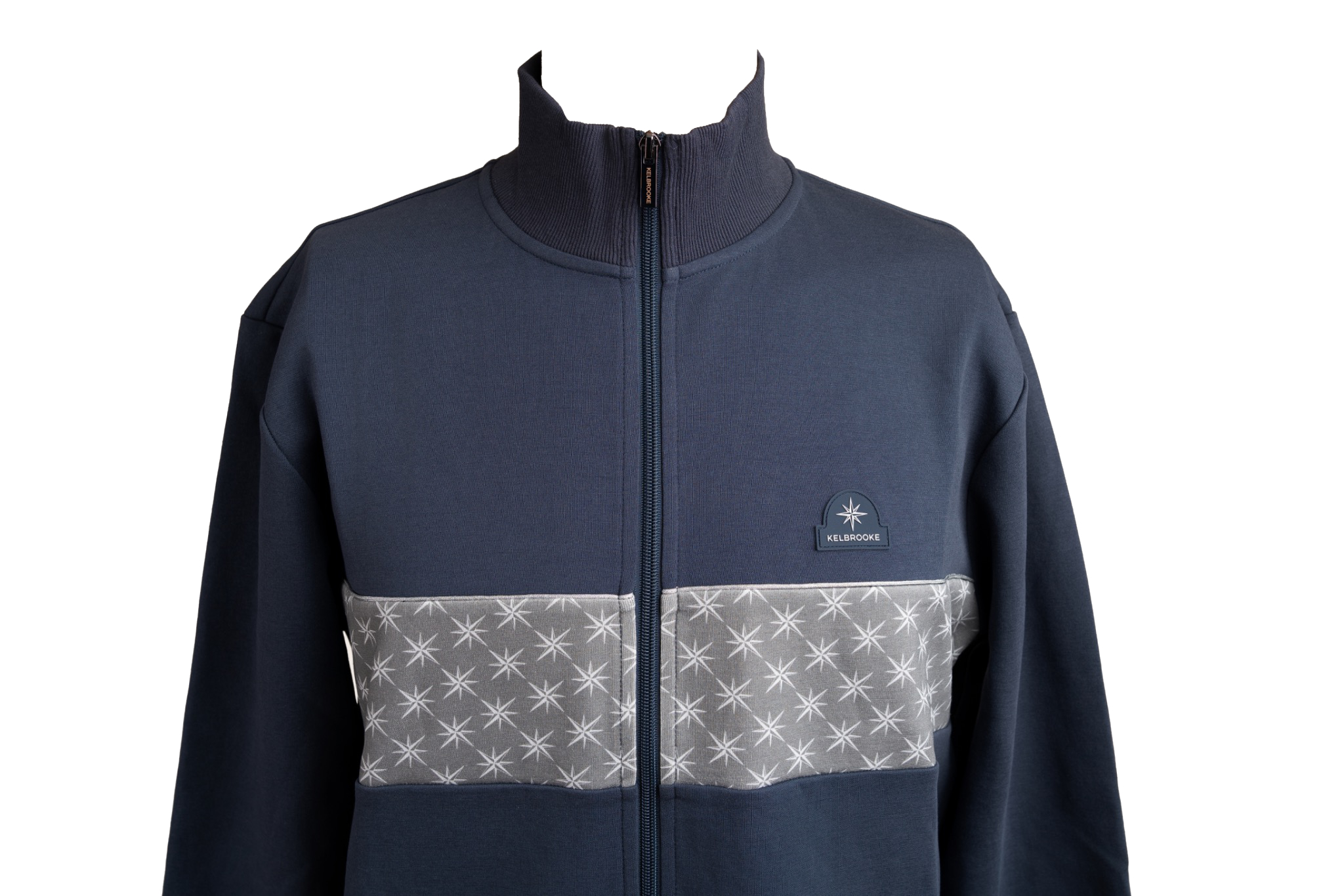 kelbrooke designer menswear uk navy zip track jacket detail