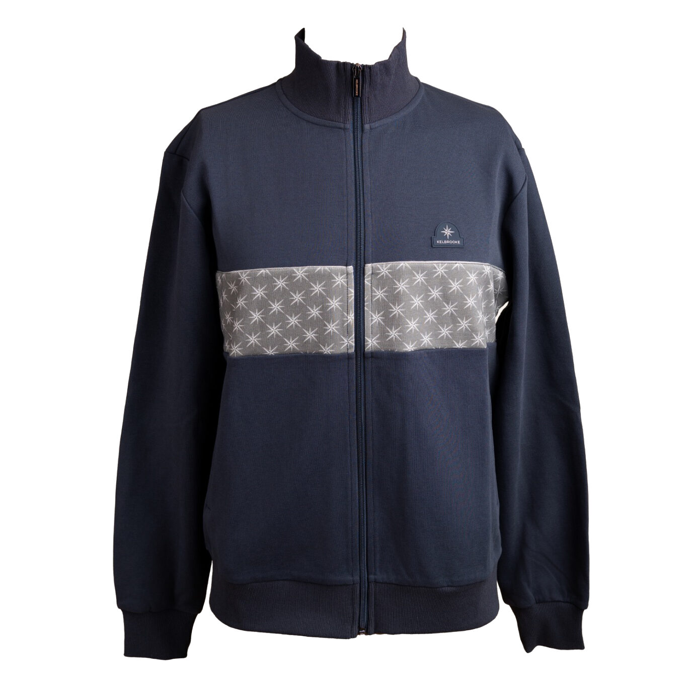 kelbrooke designer menswear uk navy zip track jacket front view